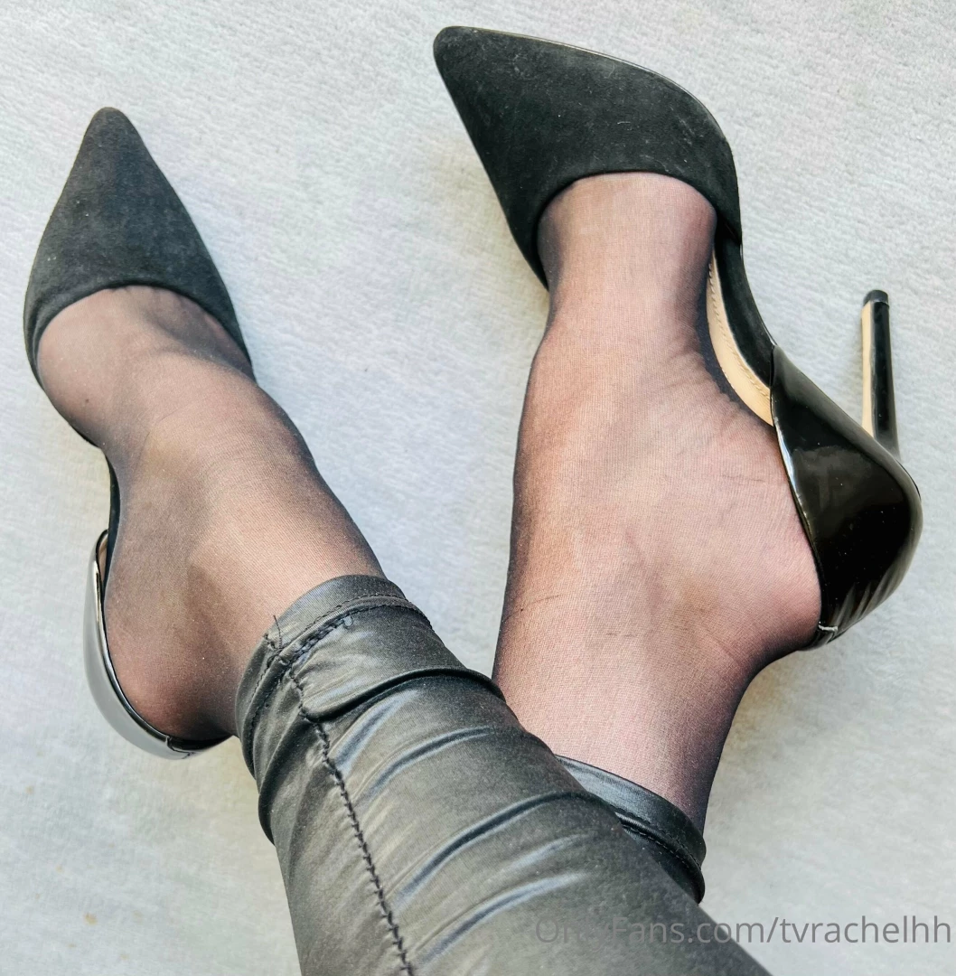 It so hot today my sweatty stockinged feet stick so tight to my heels 
