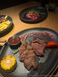 Vegetarians look away today s plate features a sacred steak-devouring