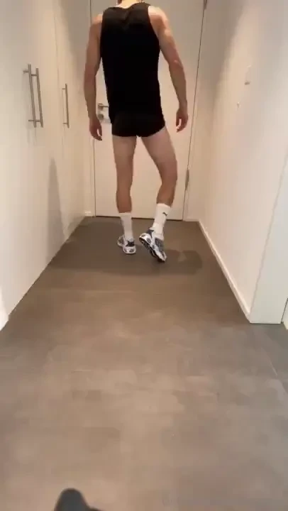 Walk in my underwear and this awesome sneakers 