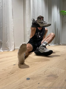 The dirty one my nike sneakers and socks wearing 4 days