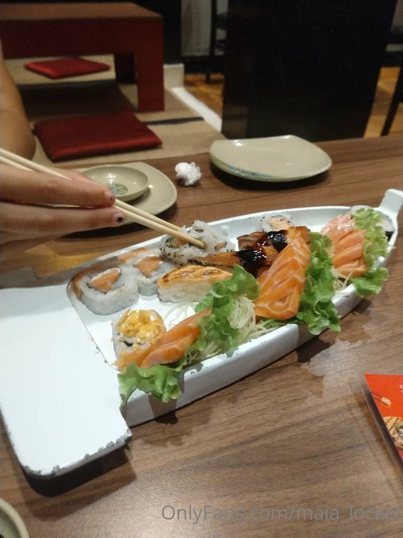 Eating sushi with mistress who s gonna pay that for us and be rewarded 