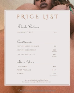 Check out my updated price list let s make your fantasies a reality