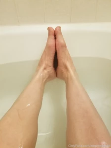 Taking a bath clean strong feet always needs a good licking and a good