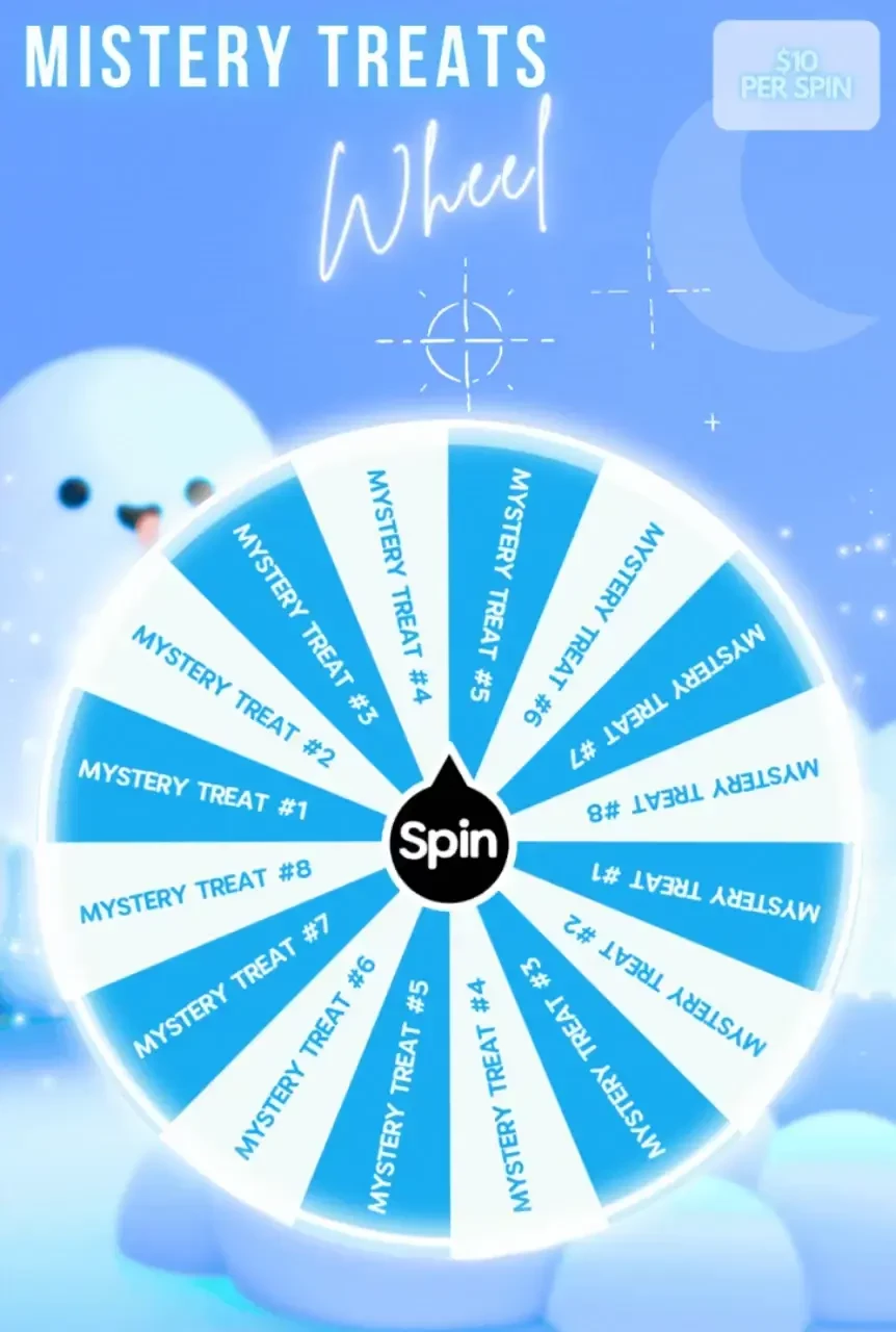 Mystery treats wheel big treats await you are you ready to take a 