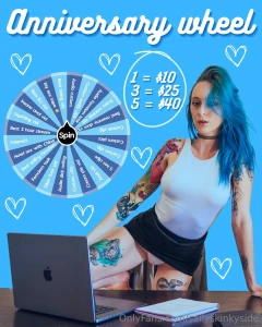 Anniversary wheel 9 fricking years baby god i actually cant belive it