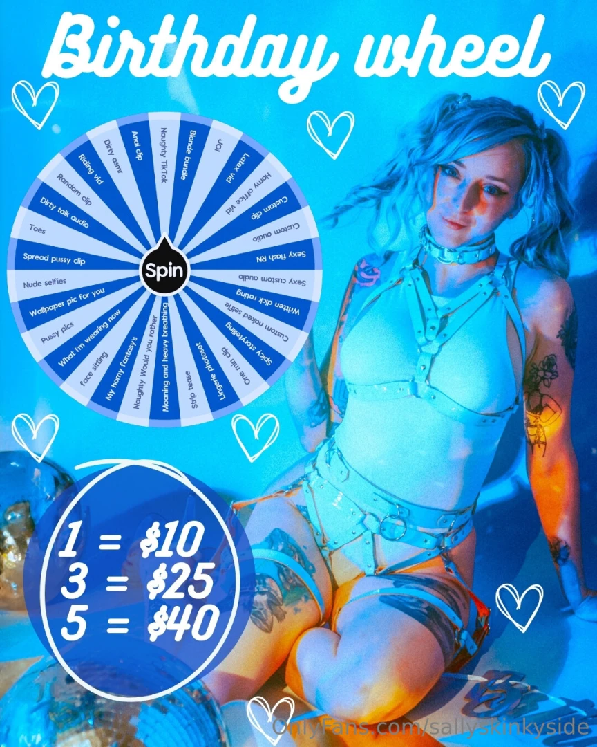 Birthday wheel spin tip to spin and unlock something sexy sweet or 