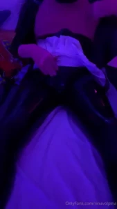 Cyberpunk edging after her work is done a drone enforcement officer