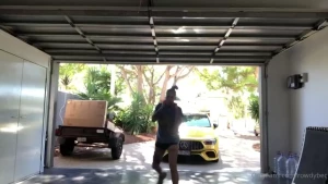 A little morning workout for you booty band - side shuffles 10 steps