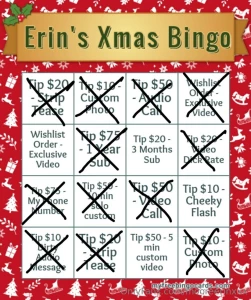 Xmas bingo update - only four more to get