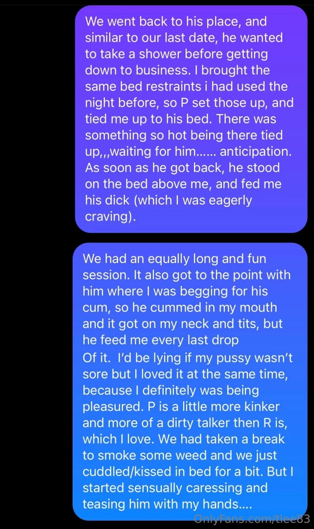 Telling a friend about a fun night i had recently part 2 of 2 see part part 2 