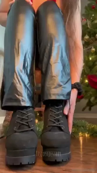 I love my sexy black boots so much the heels feel so good in my hand 