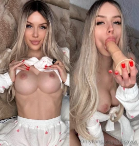 Sexy blonde with big tits sknymilana she loves sucking cocks this slut