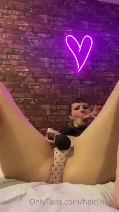 I use a vibrator on my pussy and suck on my juicy dildo until i cum in 