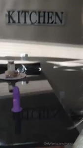 Riding on the kitchen countertop