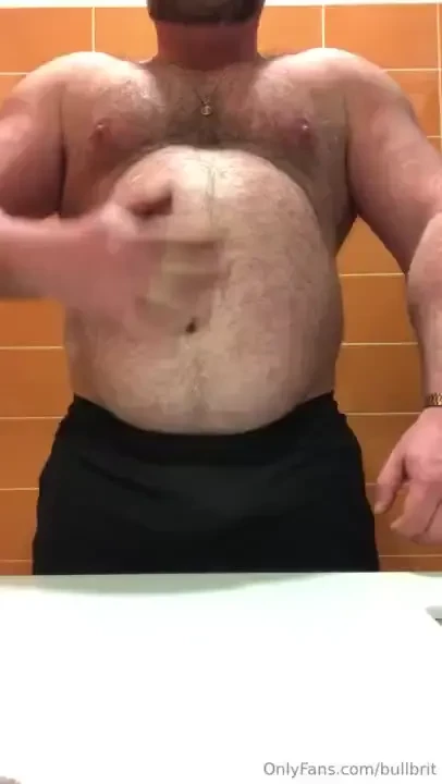 Post-workout flex and belly play 