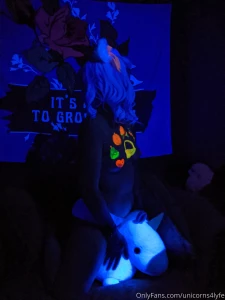 Here s more of those glow photos riding on my lil unicorn and laying part 1