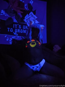 Here s more of those glow photos riding on my lil unicorn and laying