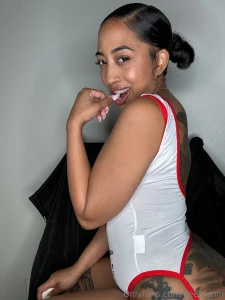 Which got your cock hard first that lip bite or the tits hanging out part 1