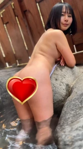 More private hotsprings footage with lots of bare peach shot with an