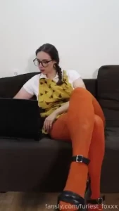 Experimenting with color orange pantyhose add brightness to my vids