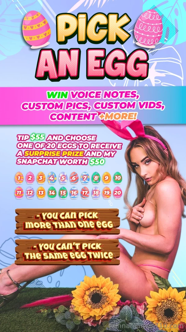 hannahjames710 - Hannah s easter egg hunt tip 55 and choose one of 20 eggs to reveal a 