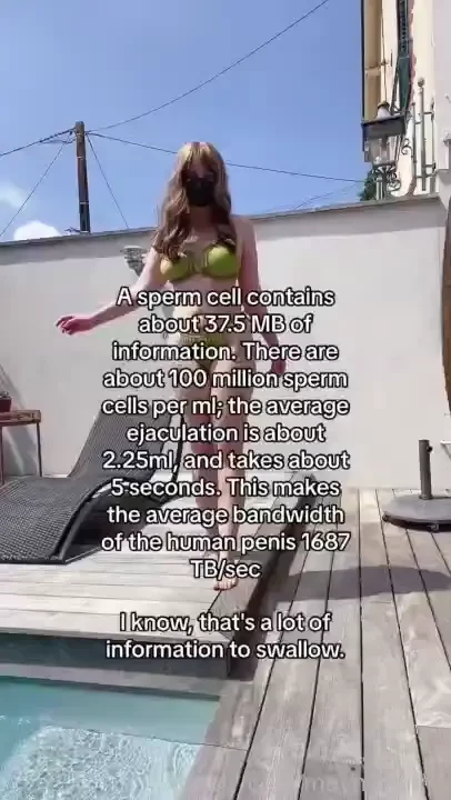 And i can swallow all of it in a second outdoors bikini pool cum meme 
