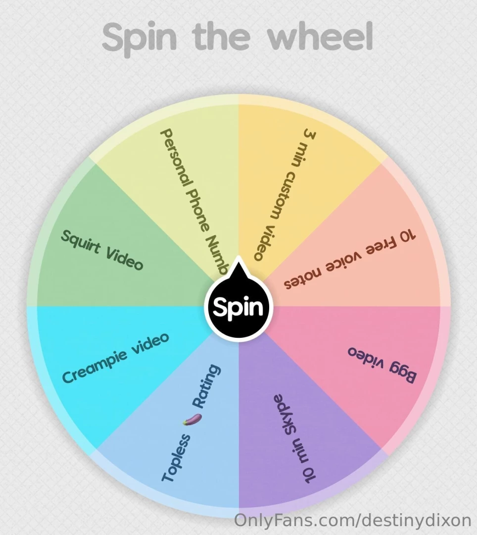 Have you seen my spin the wheel yet 