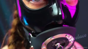 Plug gagged leather bondage slut edges and satisfies cock my