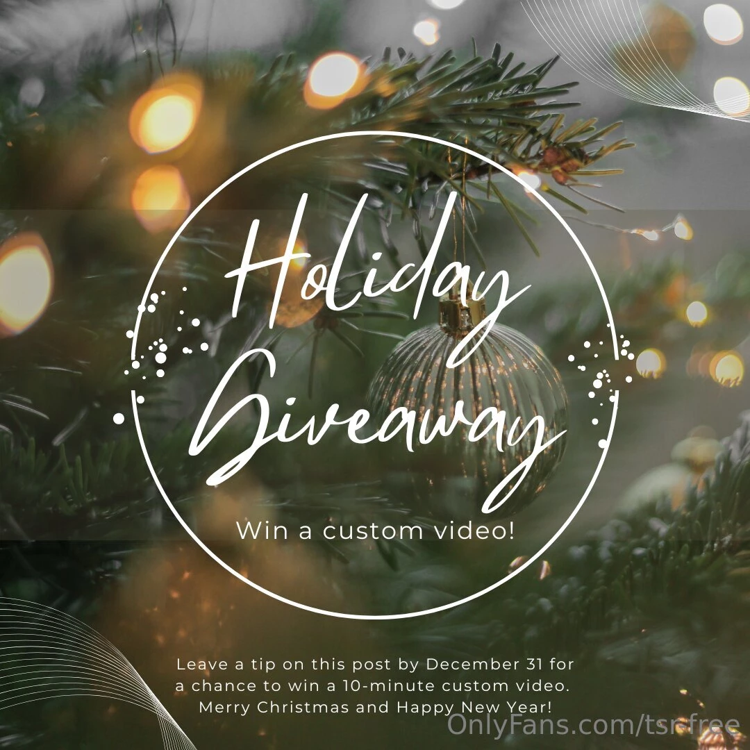 Happy holidays custom video raffle - tip 3 for one entry 5 for two 