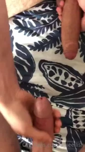 Playing with an uncut cock bigger and thicker than mine