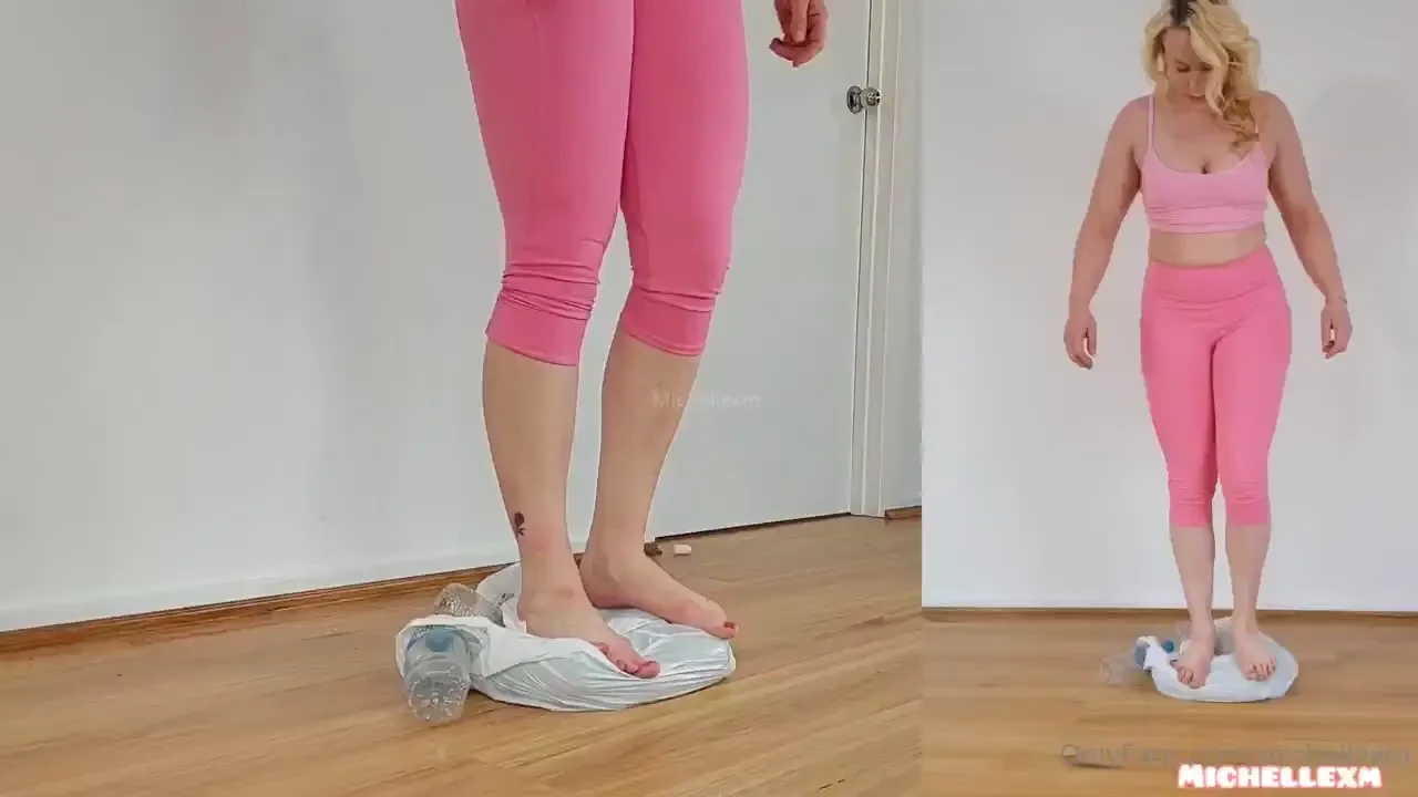 Plastic bottle stomp 1 35 mins stomping on plastic bottles with bare part 1 