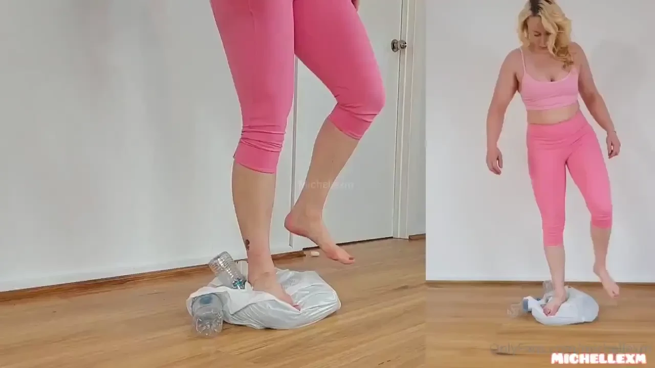 Plastic bottle stomp 1 35 mins stomping on plastic bottles with bare part 2 