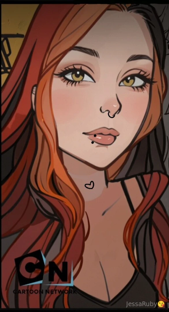 When ai draws me as a cartoon character had to add my tattoo septum 