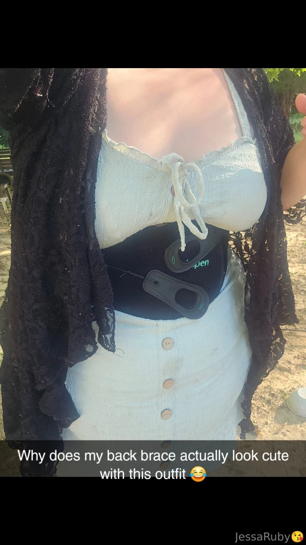 Not even a back brace hides my curves 