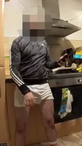 Secretly filmed jack having a tug thru his boxers to completion so