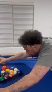 Did it on the pool table every last ball in the hole officiallyseni