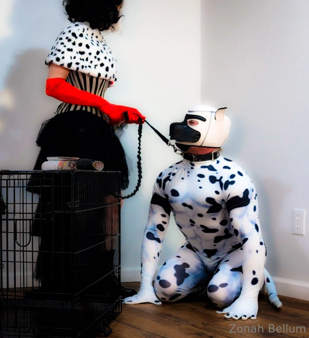 Zonah bellum is cruel she keeps her dalmatian locked up in a cage 