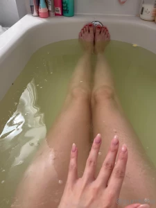 I used a bath bomb bc im havin a soak my legs hurt real bad for some