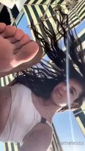 Relaxing at the beach and playing with my feets part 2