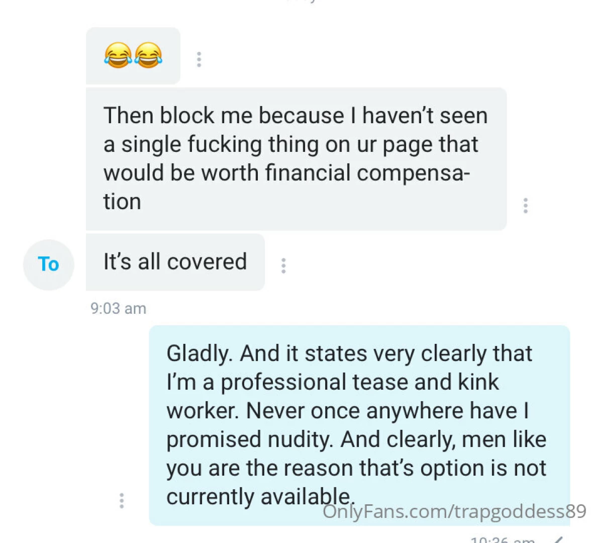 Shame post just a reminder that it is no way ok to talk to me or any part 1 