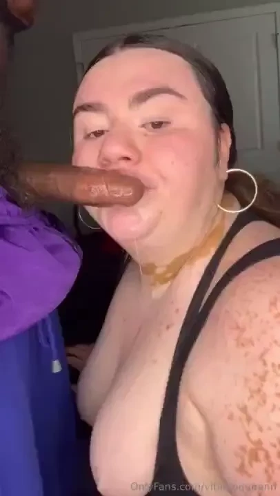 Watch me swallow my roommate dick and him nut all over my tongue 