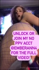 Purple fishnet bodysuit cum shaking spanking my bubbly booty and
