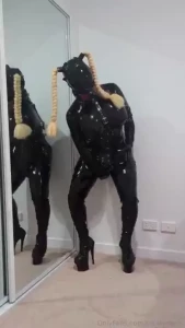 Rubber bimbo doll during online inspection she always wear her flat