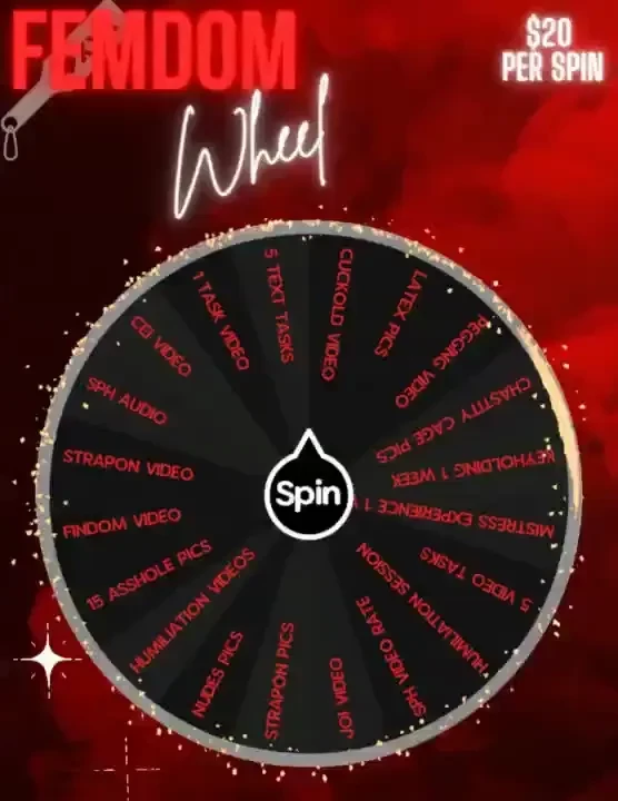 Femdom wheel prizes mistress experience 1 week 5 video tasks 