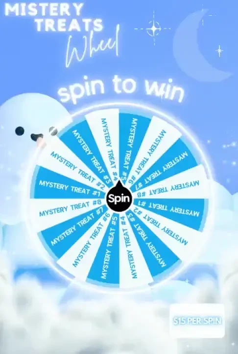 Mystery treat wheel huge prizes inside 15 per spin 