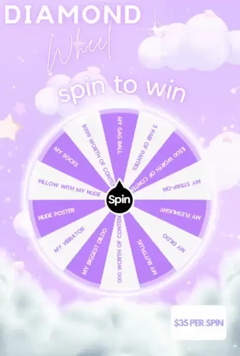 Diamond wheel prizes my fleshlight my dildo my buttplug 1000 worth of 