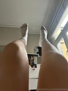 Currently lying in bed only thing i m wearing is my socks part 1