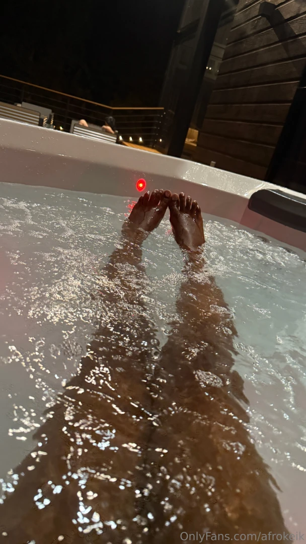 Wet warm and waiting just my feet tho for now 