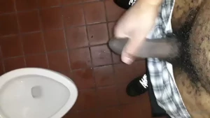 Stroking my cock while on break