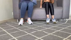 Grazigoddess and paulinha in sweaty feet joi after gym - goddess grazi